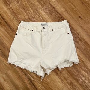 Abercrombie & Fitch Ultra High Rise Mom Denim Shorts in White